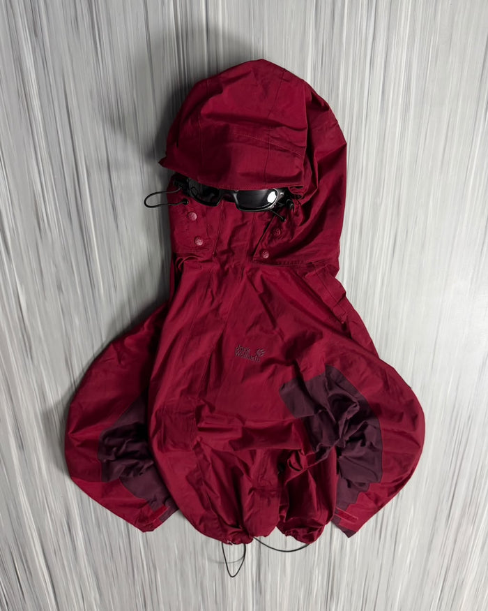 Jack Wolfskin Waterproof Hooded Outdoor Jacket (Burgundy / Red)